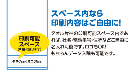 スペース内なら印刷内容はご自由に