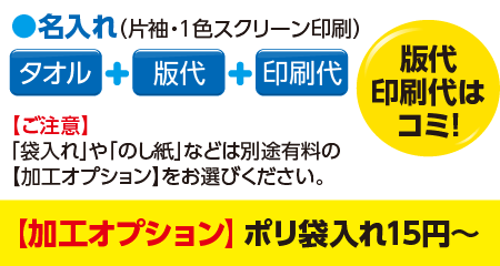 名入れ 片袖1色スクリーン印刷  版代印刷